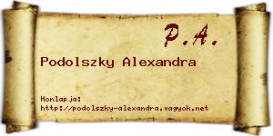 Podolszky Alexandra névjegykártya